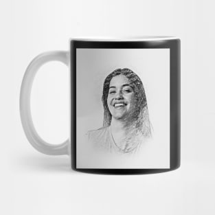 Girl Grey Sketch Drawing Mug